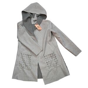 Gorgeous El Esraa Casual Wear Alesraa Womens Size XL Gray Hooded Coat NO BELT